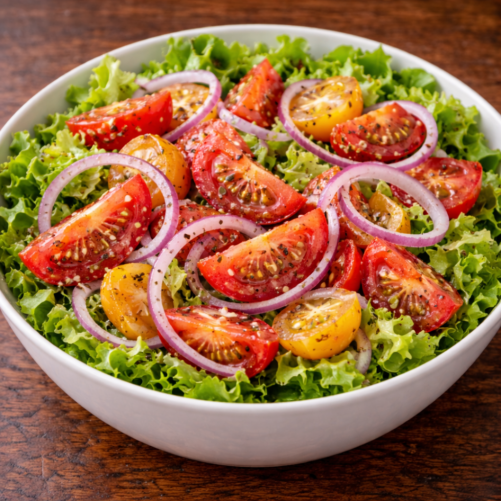 ENSALADA CON TOMATE Y CEBOLLA