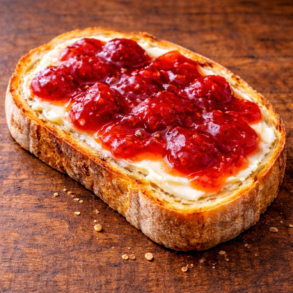 TOSTA DE MANTEQUILLA Y MERMELADA